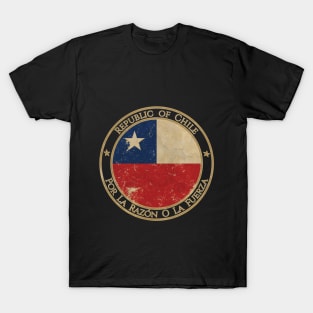 Vintage Republic of Chile USA South America United States Flag T-Shirt